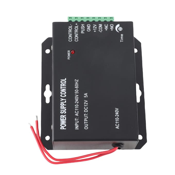 Alimentation de contrôle d'accès pour système de garde d'entrée de porte 12V 5A Noir 100-260V black