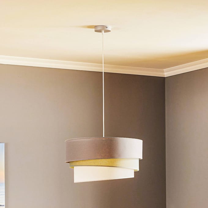 Duolla Euluna Trio hanglamp beige/aquamarijn/écru Ø45cm