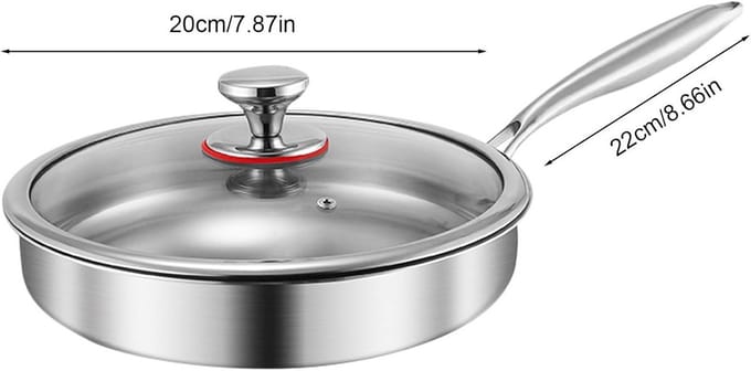 Gevorderde Titanium Koekenpan met Deksel - Krasbestendig en Anti-aanbak