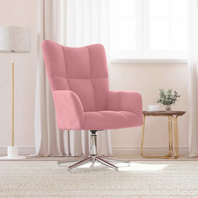 vidaXL - Relaxstoel - fluweel - roze