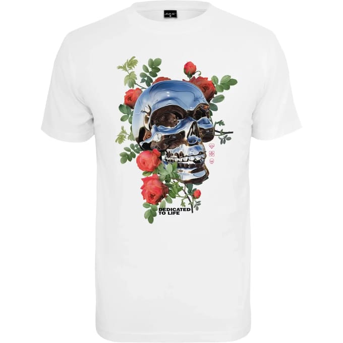 Mister Tee - Chrome Skull Heren T-shirt - S - Wit