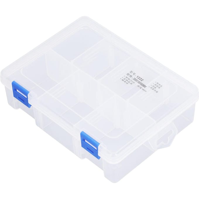 Kleine Onderdelen Organizer 7 Vakken Transparante Opbergdoos PP Plastic Compartiment Opbergcontainer met white