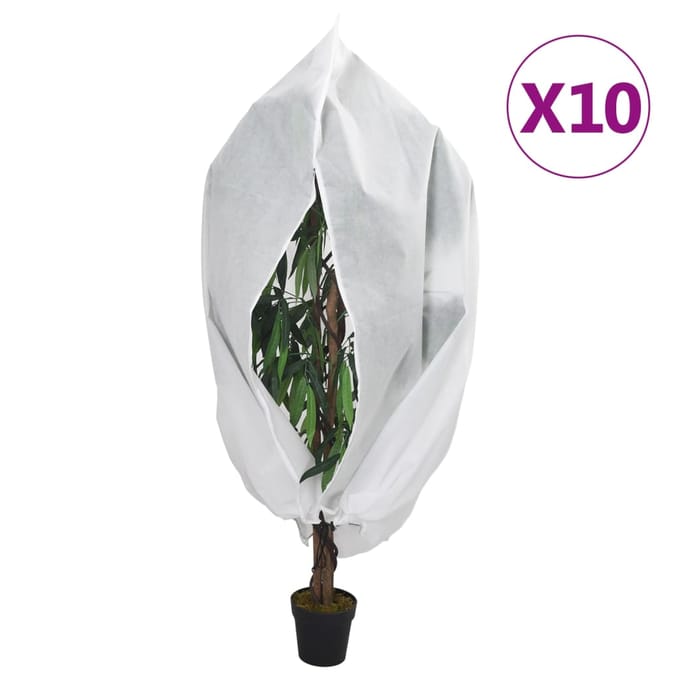 vidaXL - Plantenhoezen - met - ritssluiting - 10 - st - 70 - g/m² - 1x1,55 - m