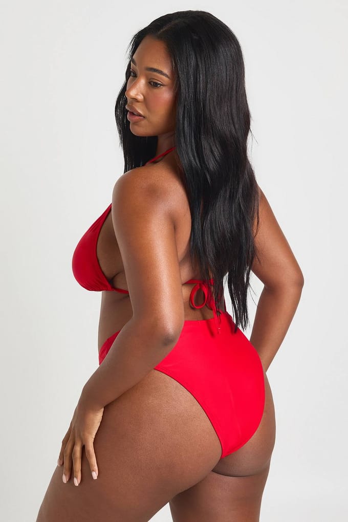 boohoo Dames Plus Essentials Effen Bikinislip | Red | Maat: 28