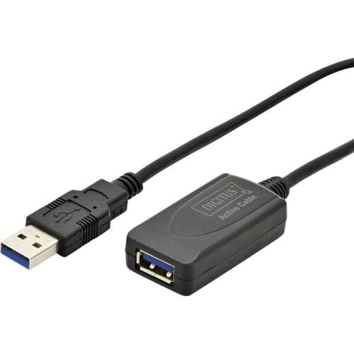 Digitus DA-73104 USB-kabel USB 3.2 Gen1 USB-A stekker, USB-A bus 5.00 m Zwart