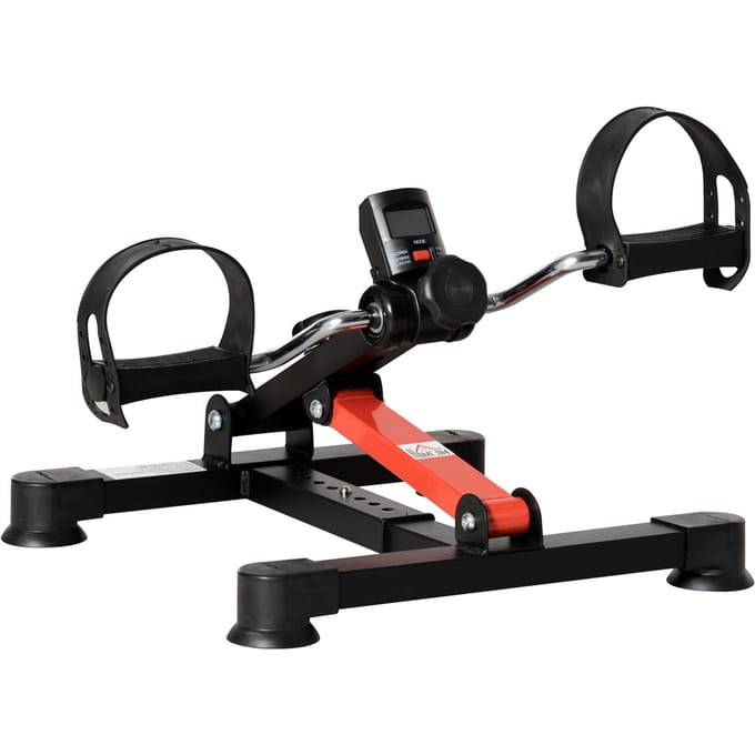 Homcom mini-hometrainer met verstelbare hoogte en lengte LCD-scherm Zwart