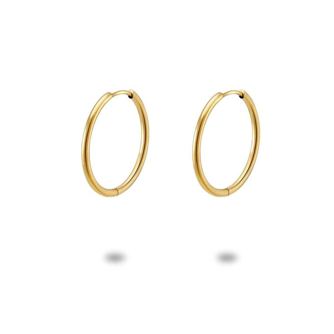 Twice As Nice Oorbellen in goudkleurig edelstaal, oorring 20 mm