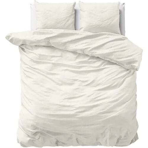Primaviera Deluxe Uni Satijn - Dekbedovertrek - Eenpersoons - 140x200/220 + 1 kussensloop 60x70 - Creme