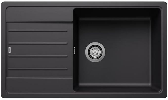 inbouwspoelbak 86cm zwart silgraniet - blanco - 526087