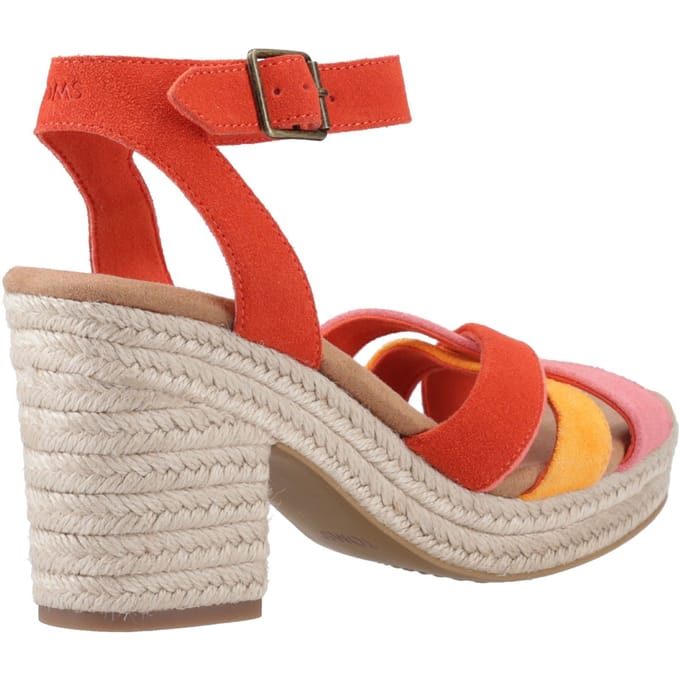 TOMS Majorca Strappy Leder Dames Sandalen in Vlamkleur