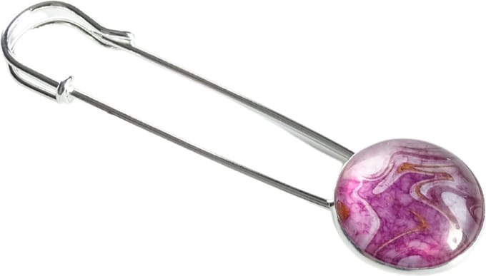 2 Love it Marble Fuchsia - Sjaalspeld - Vestsluiting - Lengte 8 cm - Roze