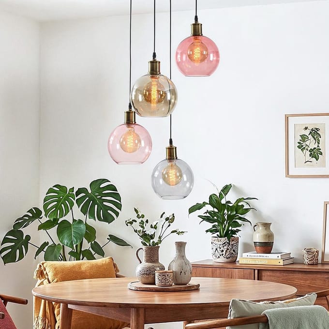 LumenXL - Hanglamp 4-lichts - gekleurd glas - Liya