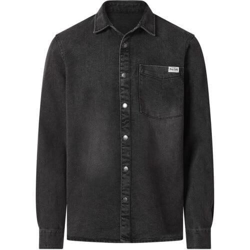 ESMARA MEN Denim heren overhemd (Zwart, M)