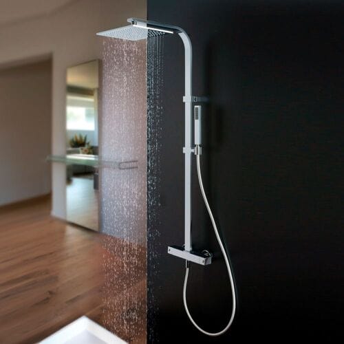 Kronenbach shower system square, with thermostat and overhead shower 23147001KB