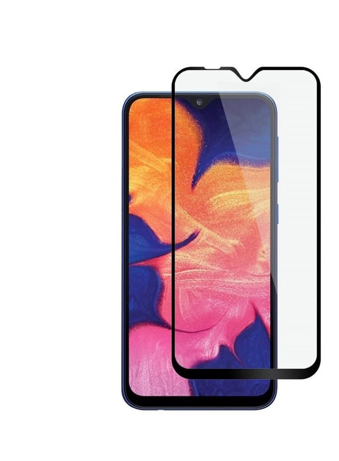 Ntech Screenprotector Geschikt voor Samsung Galaxy M10 full cover Screenprotector Tempered Glass - Zwart