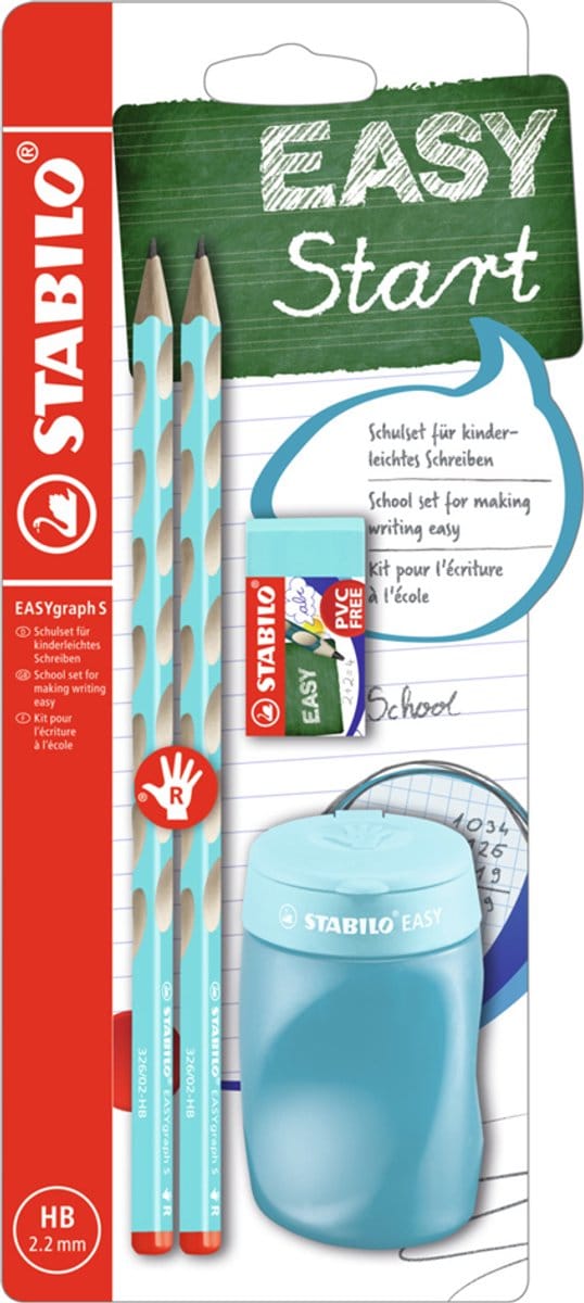 Stabilo Schoolset Makkelijkgraph S, voor rechtshandigen, blauw