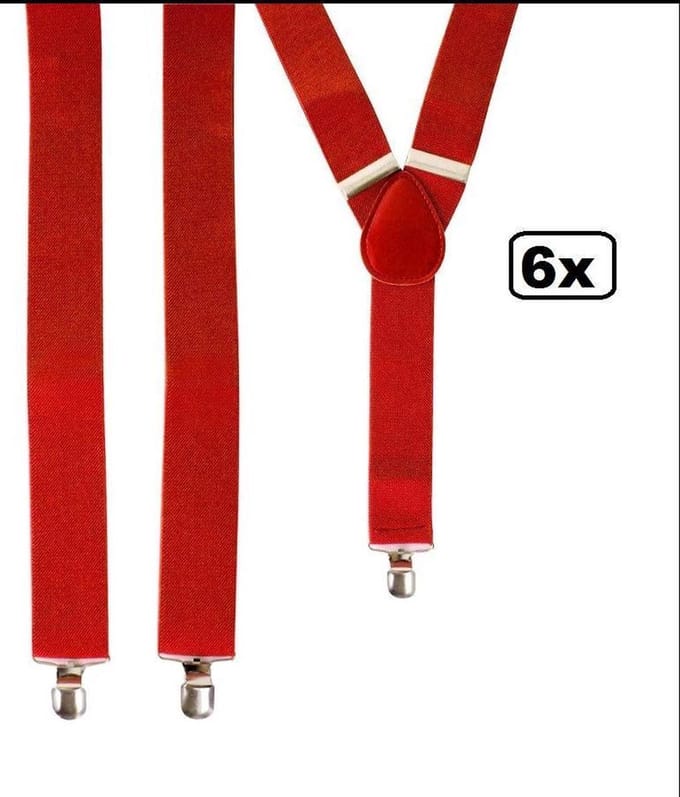6x Bretel rood