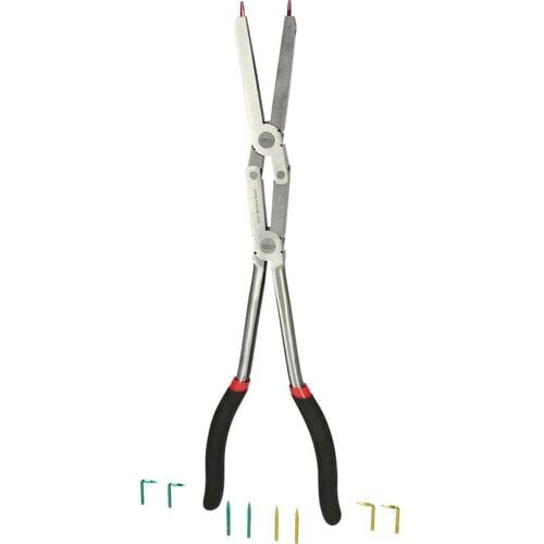 KS TOOLS Dubbel scharnierende borgveertang voor interne borgveren met verwisselbare punten - 500.7035