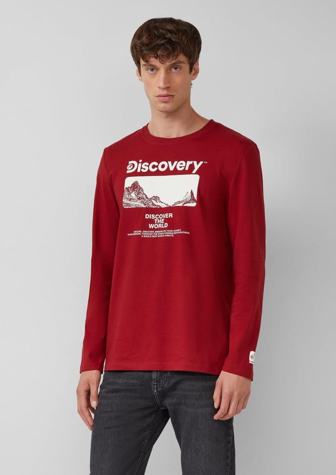 s.Oliver - male - Katoenen longsleeve met Discovery Channel® artwork