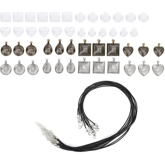 60 stuks DIY Ketting Basis Bakje Hanger Vorm Ketting Sieraden Maken Accessoire gray