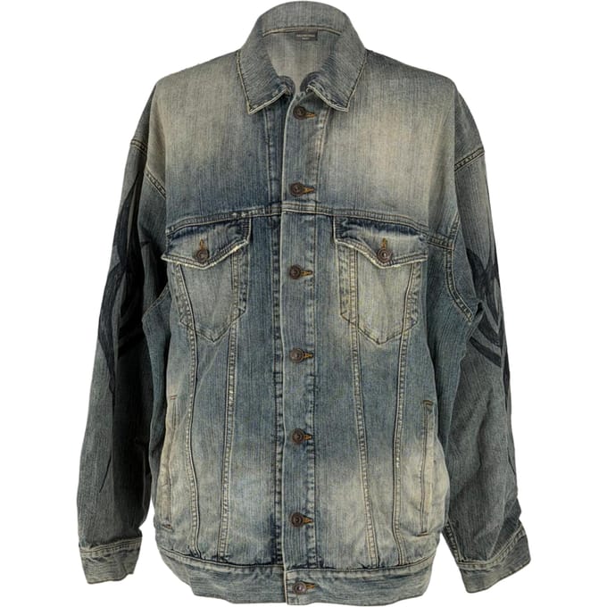 Balenciaga Y2K oversized jas in lichtblauwe denim