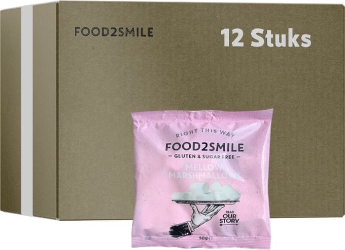 Food2Smile | Mellow Marshmallows | 12 stuks | 12 x 50 gram