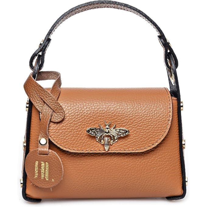 Anna Luchini Brown Rundleer Tas