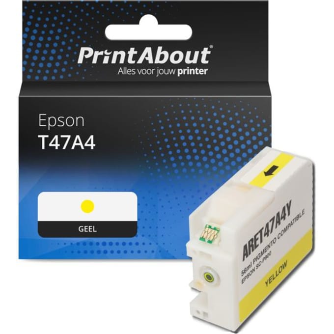 PrintAbout huismerk Inktcartridge T47A4 Geel Geschikt voor Epson