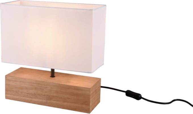 REALITY WOODY - Tafellamp - Natuurlijk - excl. 1x E27 4,9 W - Snoerschakelaar