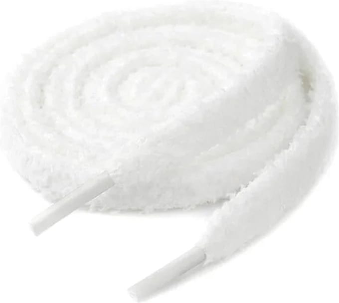 Fluffy Veters Wit - 140cm - SneakersAdept - Fluffy Laces - Wit - Microvezel - Voor meerdere sneakers geschikt - 15mm breed