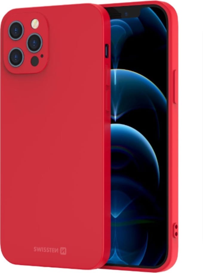 Swissten Soft Joy Hoesje - Geschikt voor iPhone 12/12 Pro - Rood