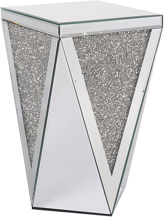 LUXEY - Bijzettafel - Zilver - Glas