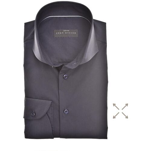 John Miller Overhemd Slim Stretch Uni Navy / male