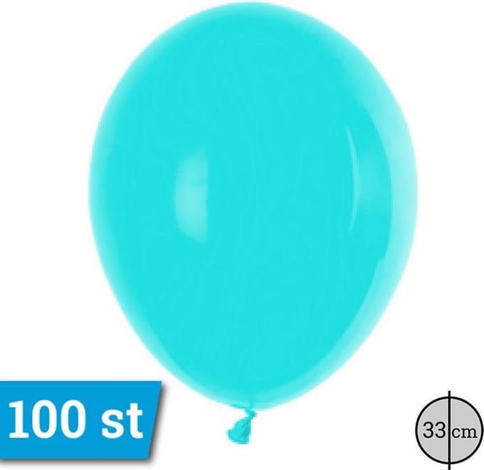 Latex ballonnen 33cm 100 stuks Aqua Pastel GT110/10