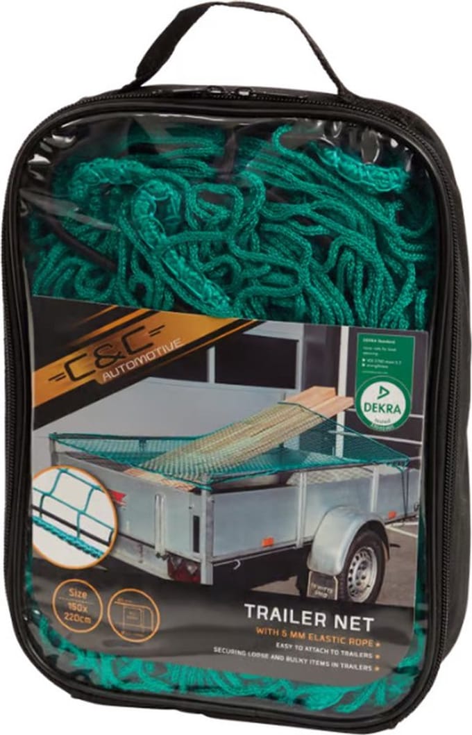 C&C Aanhangernet Trailer Net - 150x220cm - elastisch - groen