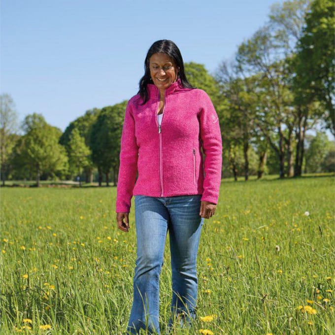 Ivanhoe dames wollen full-zip vest Beata Very Berry - Roze