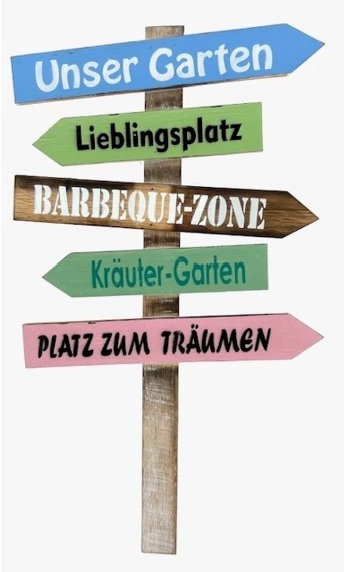 Houten bord Sabine Unser Garten