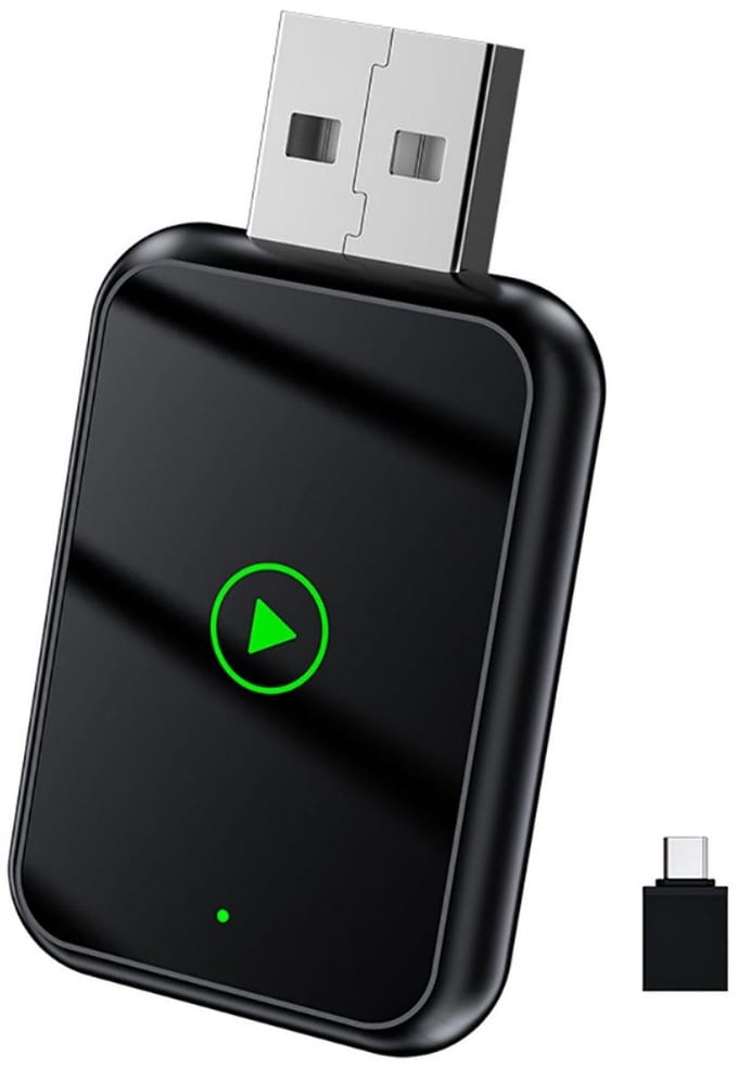 GELLDG Draadloze CarPlay & android dongle - Auto - Bluetooth - Draadloos - Wireless - Receiver - Compact - incl USB-C - Mini plug-and-play CarPlay - Draadloze CarPlay-adapter voor iPhone
