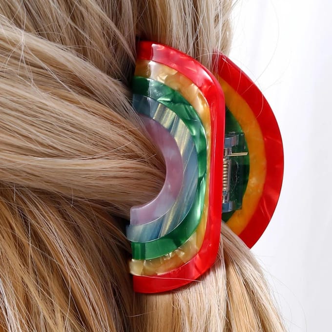 1 stuks Regenboog Haarklem Dames haaraccessoire gray