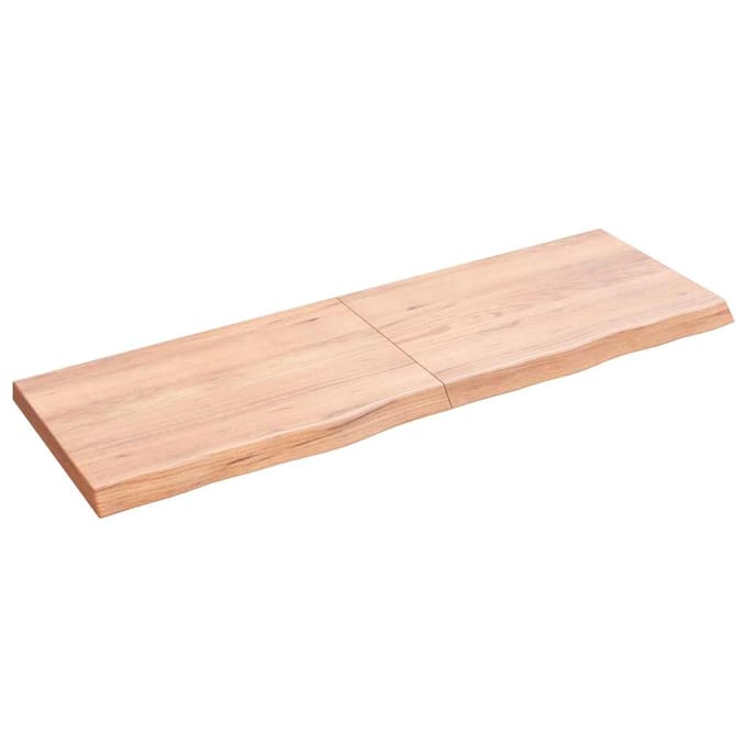 vidaXL - Wandschap - 120x40x(2-4)cm - behandeld - massief - eikenhout - lichtbruin