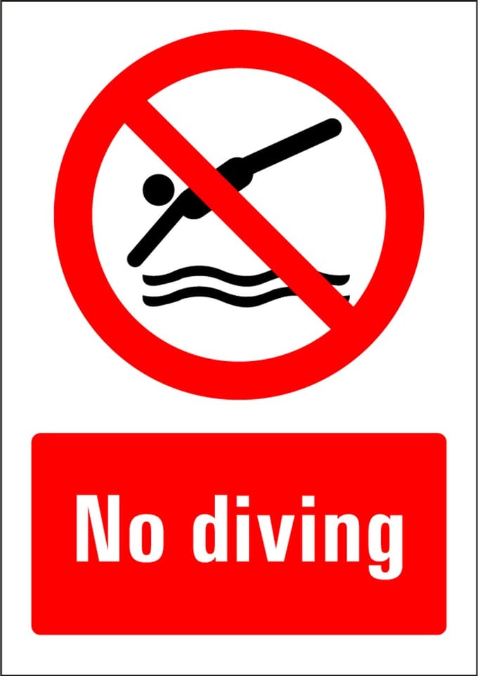 No diving bord, kunststof 148 x 210 mm