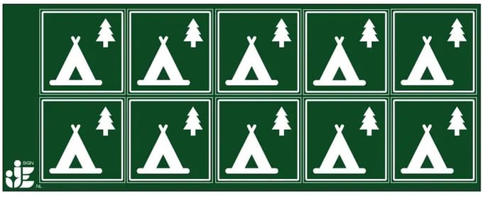 Camping sticker | 5 x 5 cm - 10 stuks per vel