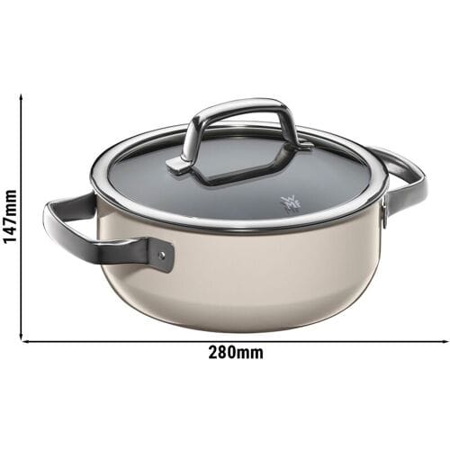 WMF Fusiontec Mineral - Braadpan - Ø 200mm - 2,4 liter - inclusief glazen deksel - Macadamia