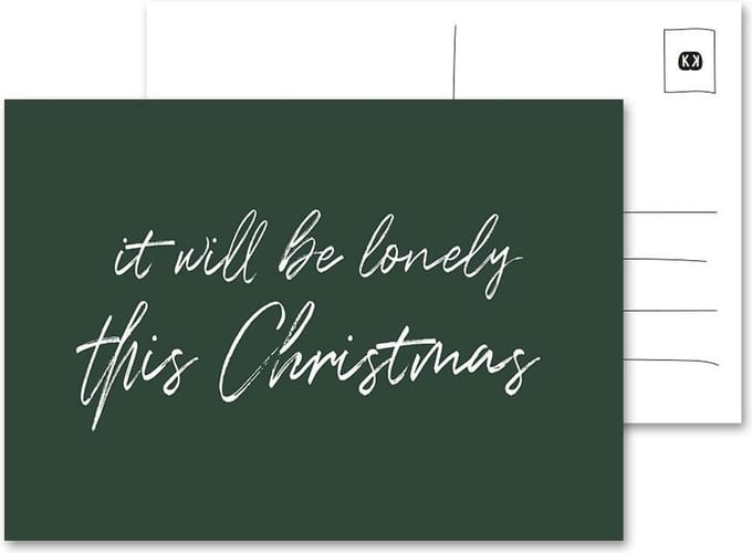 Lonely This Christmas Ansichtkaart, Groen