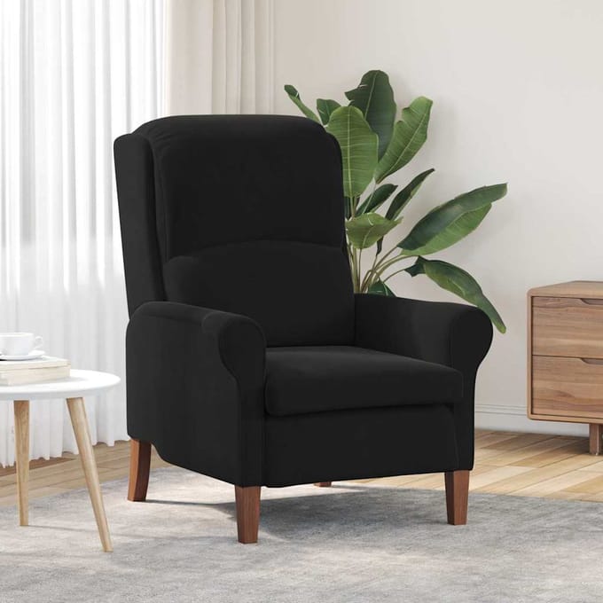 vidaXL - Fauteuil - Zwart - Fluweel