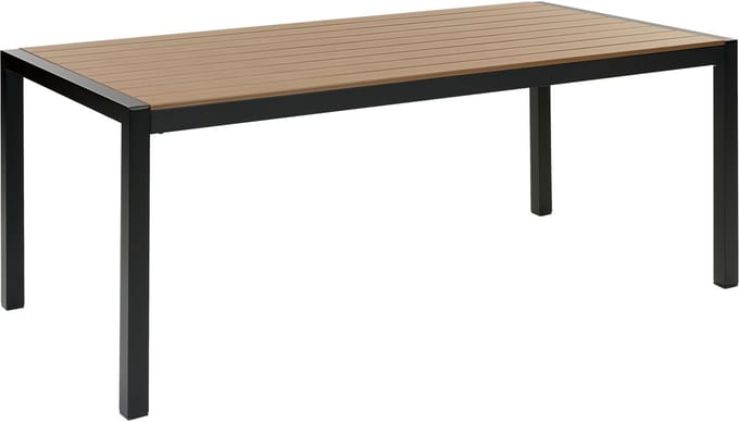 VERNIO - Tuintafel - Lichtbruin - 90 x 180 cm - Aluminium