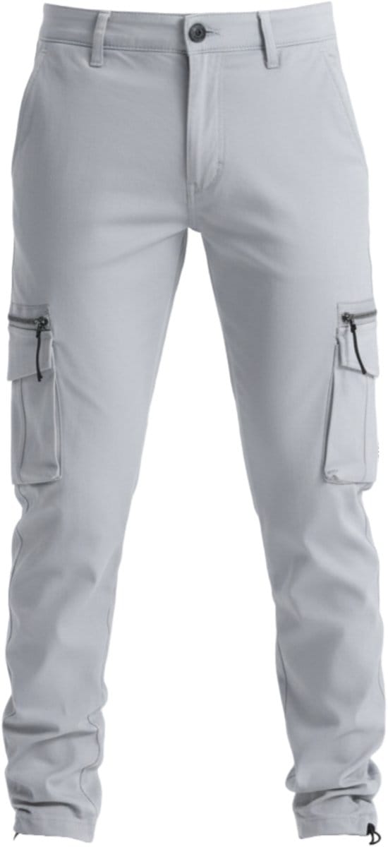 OMBRE Broek - Regular Fit - Katoen - Rits Lichtgrijs S