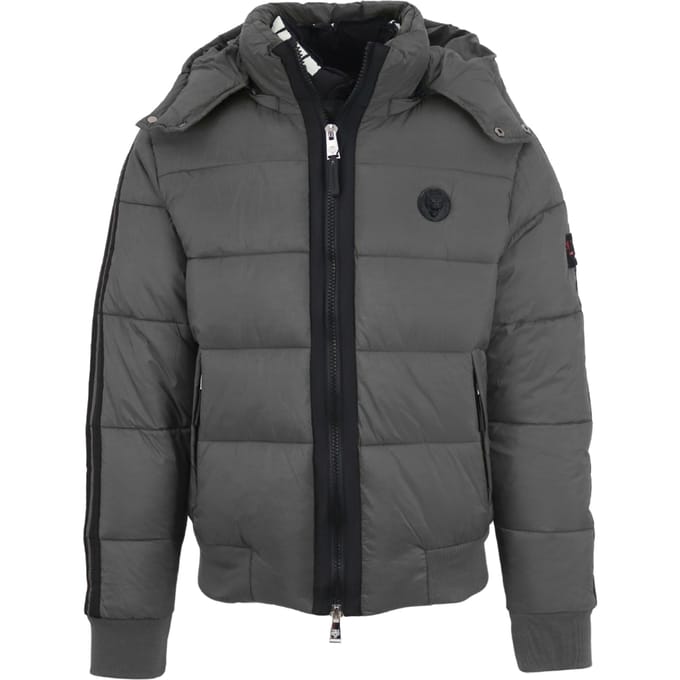 Plein Sport Padded Taped Sleeve Grey Jacket
