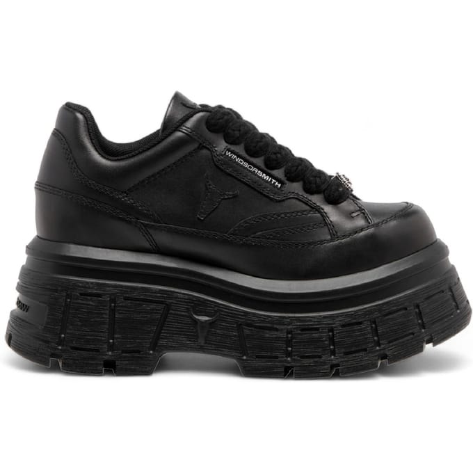 Windsor Smith Zwarte Chunky Leren Sneakers - Swerve