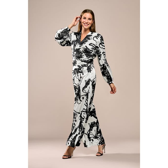 Carly Print Blouse Zwart / Wit